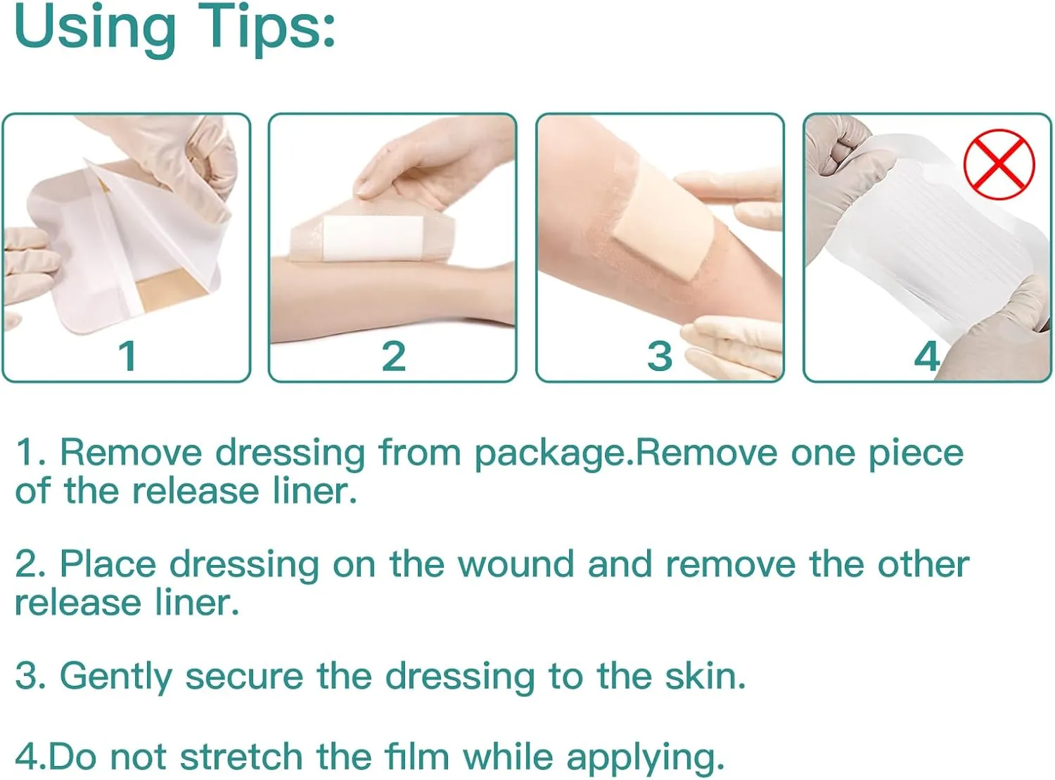 Dimora Silicone Foam Dressing with Border Adhesive 4"x4" Wound Dressing First Aid Bandage for Wound Care 10 Pack FSA/HSA Approved