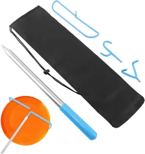 Disc Golf Retriever 16 Feet,Telescopic Di-sc Go-lf RETR-iever with Carry Bag,Extendable Discs Retriever for Water,Trees,and Bushes Essential Disc Golf Accessories