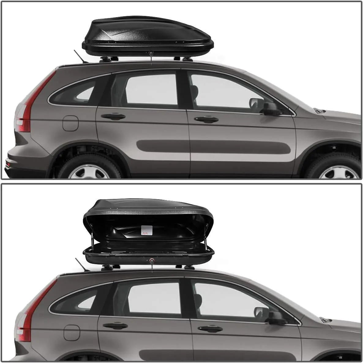 DNA MOTORING Rooftop Cargo Box Carrier Lockable Heavy Duty Car Top Storage Case, Capacity 110 Lbs, 53" L x 34" W x 15" H, 11 17 Cubic Ft.(Textured Black), PT-ZTL-8166-BK
