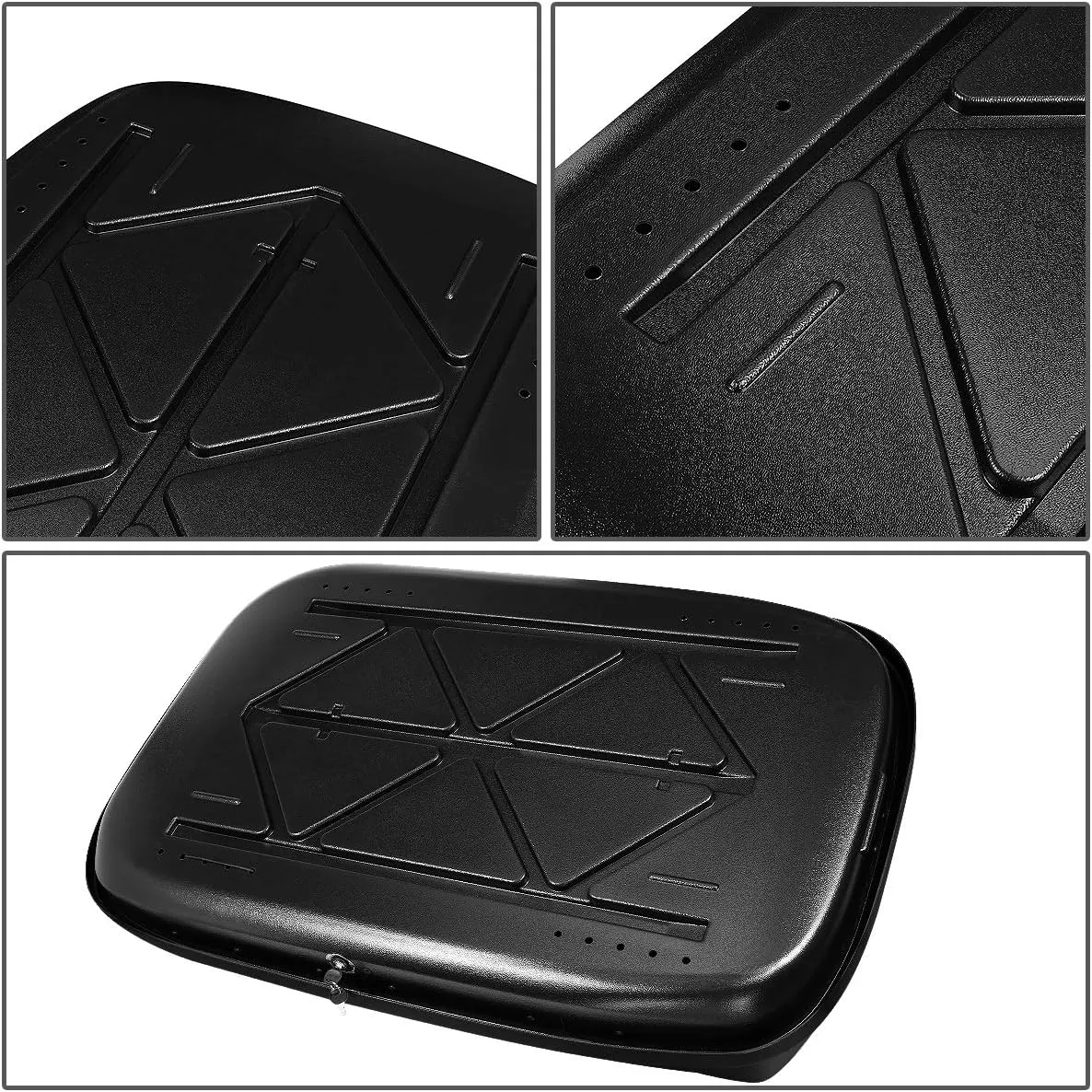 DNA MOTORING Rooftop Cargo Box Carrier Lockable Heavy Duty Car Top Storage Case, Capacity 110 Lbs, 53" L x 34" W x 15" H, 11 17 Cubic Ft.(Textured Black), PT-ZTL-8166-BK