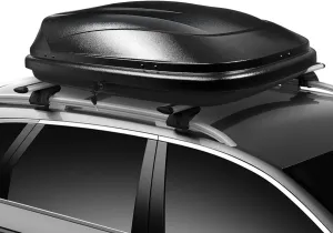 DNA MOTORING Rooftop Cargo Box Carrier Lockable Heavy Duty Car Top Storage Case, Capacity 110 Lbs, 53" L x 34" W x 15" H, 11 17 Cubic Ft.(Textured Black), PT-ZTL-8166-BK