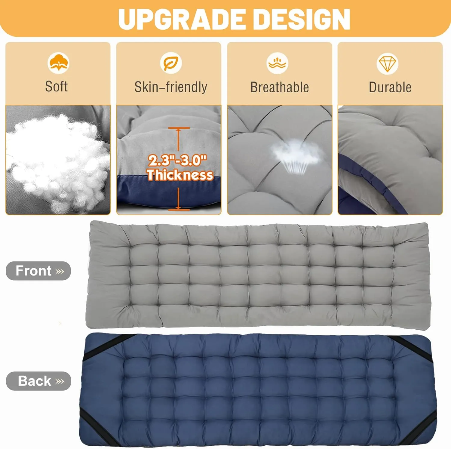 DoCred Folding Camping Cot with Mattress, 2 Pack Heavy Duty Folding Cot for Adults, Portable Sleeping Cot Bed Adults Outdoor Bed with Carry Bag, Travel Camp Cots