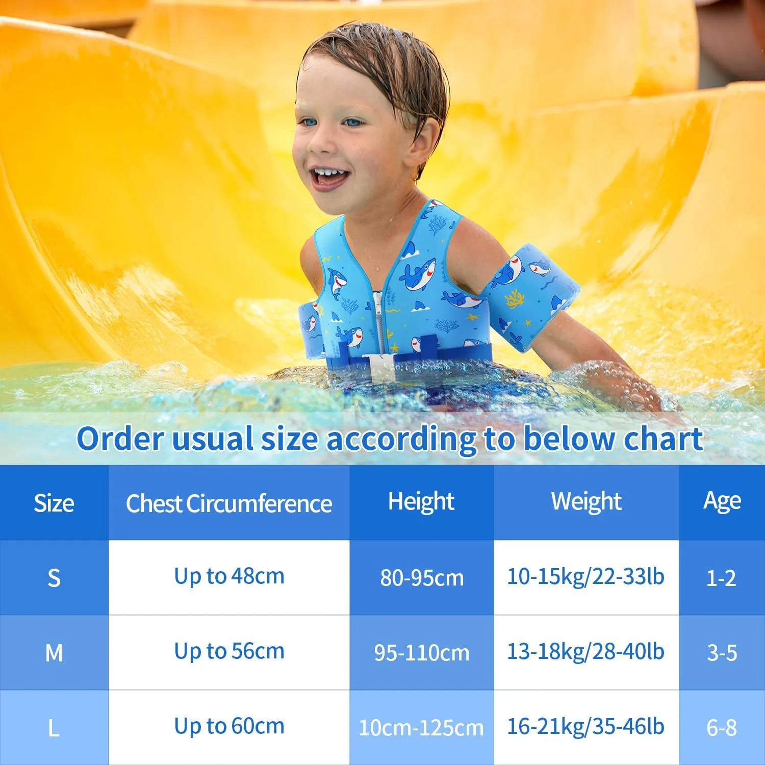 DOOHALO Toddler Swim Vest Kids Swimming Training Vest for Boys Girls Suitable for Age 1 to 8 Years 20Ibs - 46Ibs