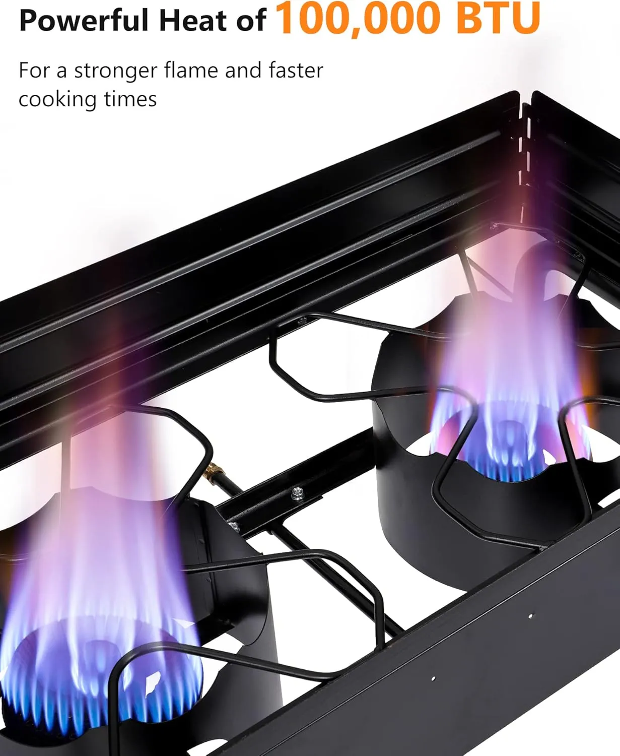 Double Burner Propane Stove with 0-20 PSI Regulator - Perfect for Backyard Cooking, Camping, Home Brewing, Canning, and Turkey Frying