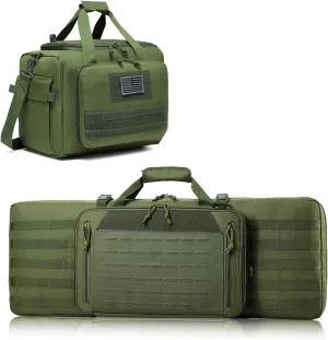 Double Rifle Bag 32" (OD Green)   Range Bag Large for 4  Pistol (OD Green), Lockable Zipper, Durable Material, Compact Design