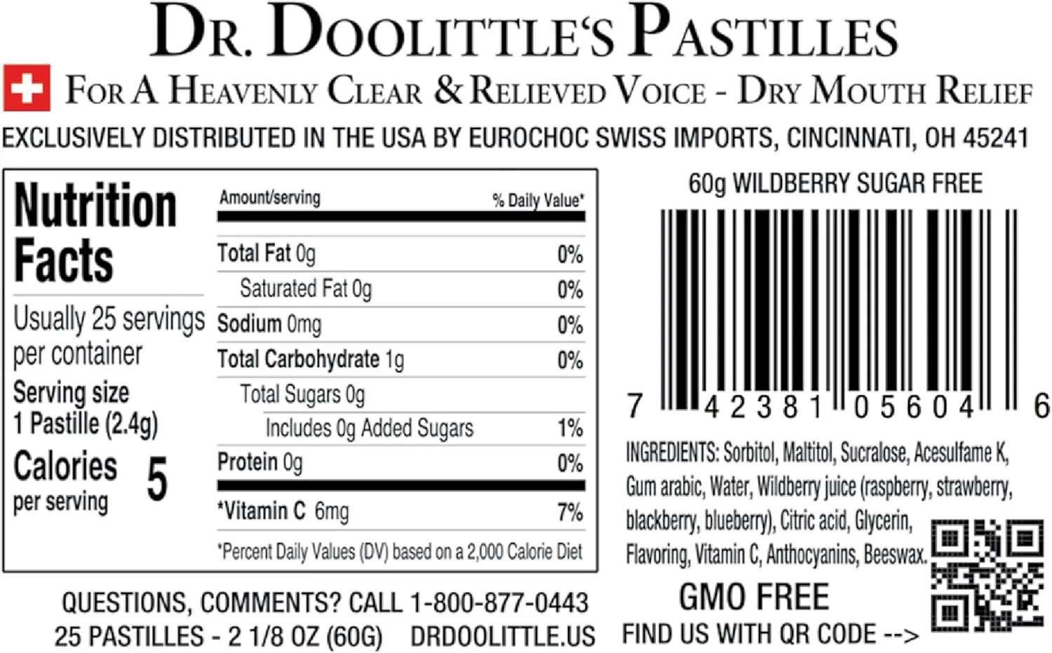 Dr Sugar Free Soft Fruit Pastilles for Voice and Throat, Wild Berries Flavor, Multipack of 2.12 Ounce Tin, 2 Pack and .33 Ounce Travel Size Bag, 10 Pack