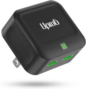 Dual USB-C Charger 40W - Compact Foldable Fast Charging Wall Adapter for iPhone 16 Pro Max, Galaxy S22 S21 Note 20, Pixel, MacBook, and iPad