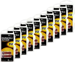 Duracell Hearing Aid Batteries Size 312 pack 60 batteries