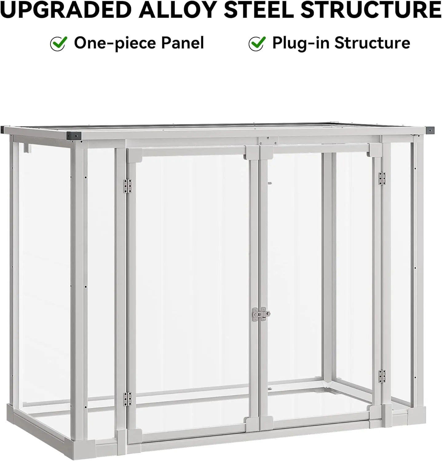 DWVO 41Cu.ft Outdoor Storage Shed w/o Shelf, 4.7x2.5 FT Horizontal Resin Tool Shed with Hydraulic Gas Rod and 3 Locks for Garden, Trash Cans, All-Weather Outdoor Storage, Lockable, Gray