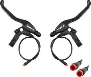 E-Bike Brake Lever with Locking Button for Electric Bicycle E-Bike E-Scooter Electronic Tricycle Safety Control with Ergonomic Design Waterproof Wire 2-pin(1 Pair)