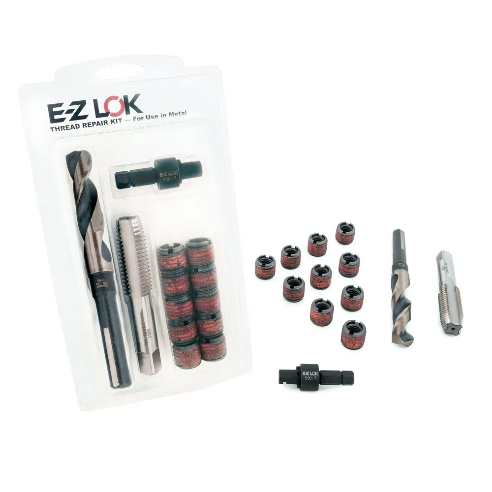 E-Z LOK EZ-329-4 Threaded Inserts for Metal, 1/4-20 Installation Kit, Steel, Black Oxide