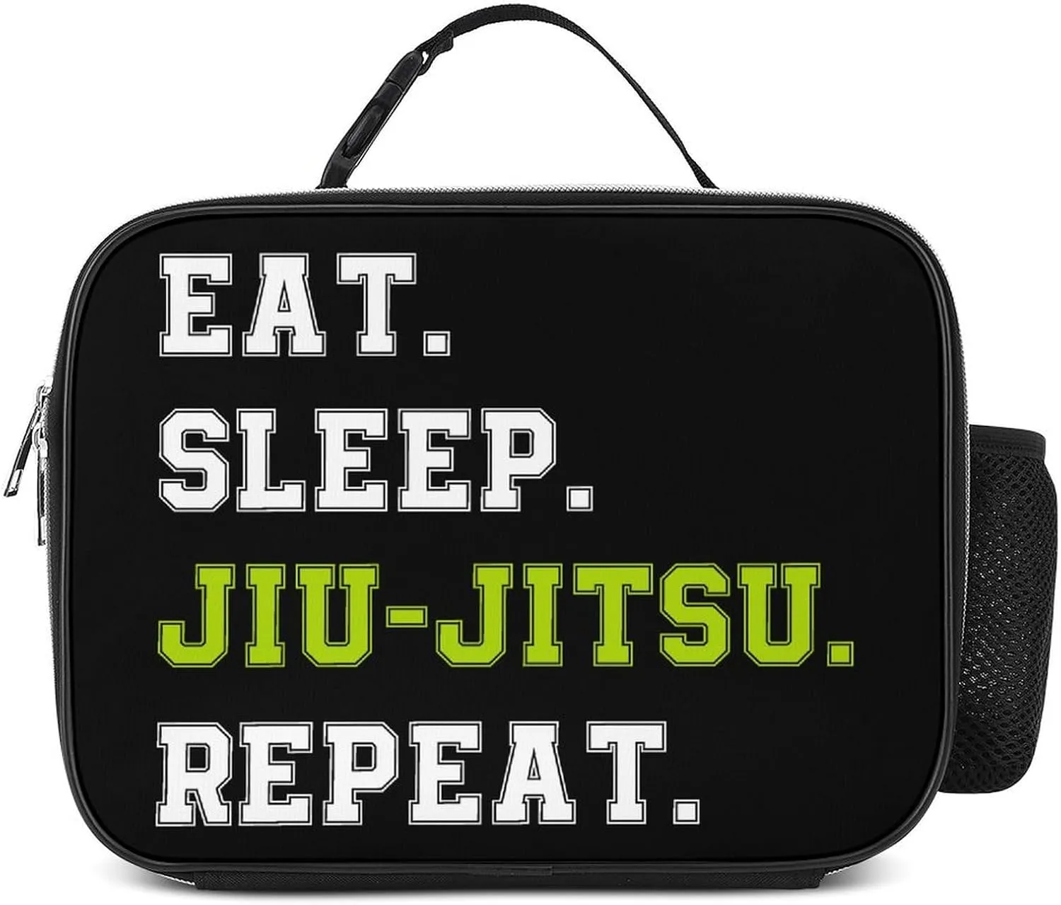 Eat Sleep Jiu-Jitsu Repeat Reusable Lunch Bag Portable Lunch Box Insulated Cooler Bags with Holder for Adult