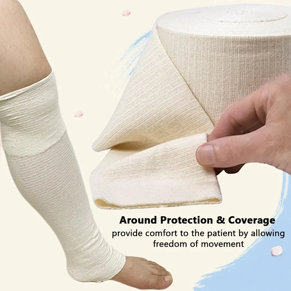 Elastic Tubular Bandage - Stockinette Compression Strap for Arm Knee Ankle Leg First Aid Supplies, Stretch to 1.8 Multiple (4" x 394"L)