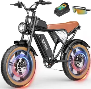Electric Bike for Adults Q20, 2000/1500W, 37/30MPH,52V 40AH,48V/20AH E-Bike,30-180 Miles Electric Motorcycle, 20" Fat Tire Dirt Bike, UL2849 All Terrain for Mountains, Snow, Sand, Road