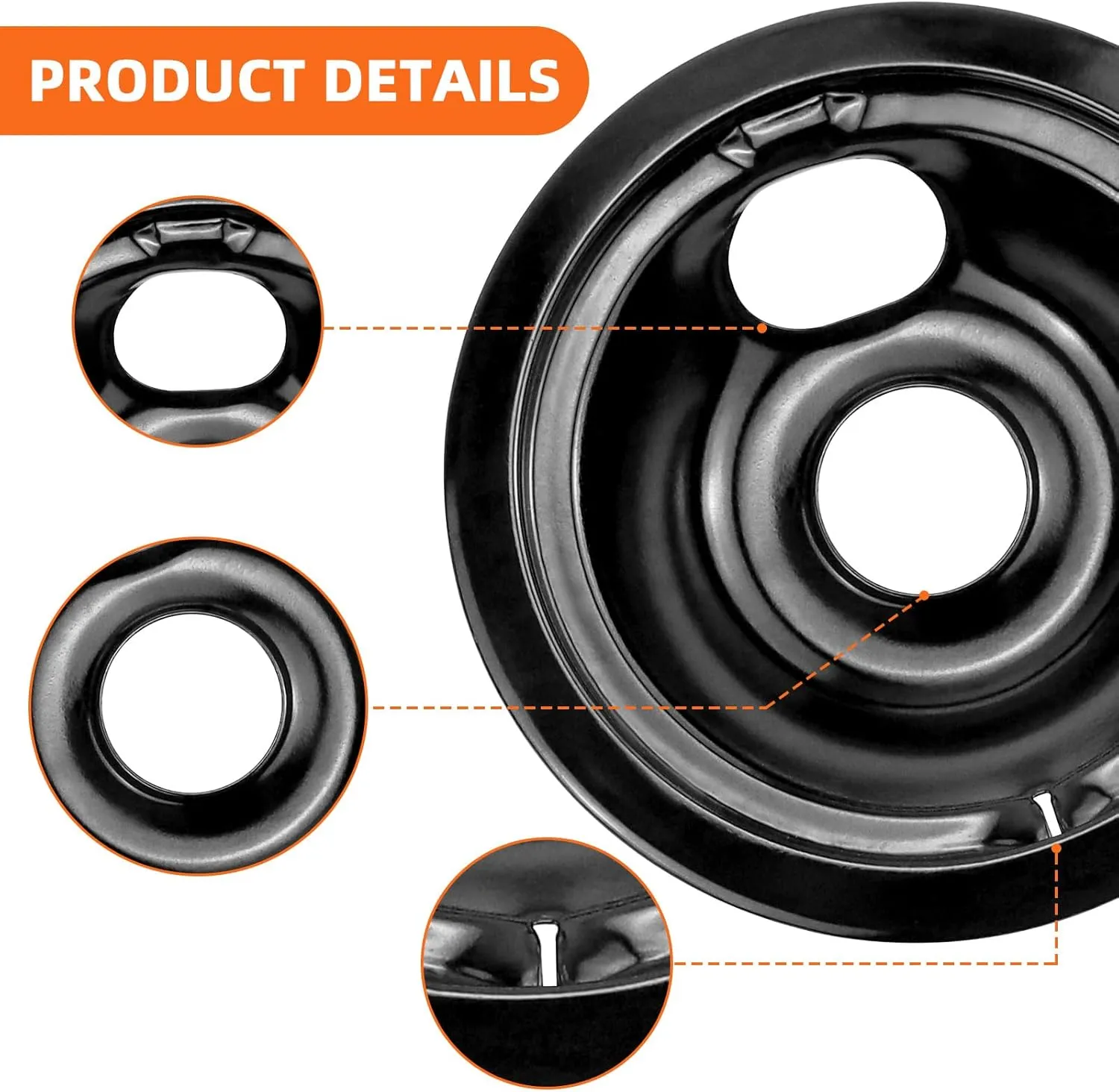 Electric Stove Burner Drip Pans WB31M19(8”) WB31M20(6”) and Electric Stove Top Burner WB30M1(6") WB30M2(8") Compatible for G-E Hot-point Ken-more General Electric Stove Parts by MIFLUS