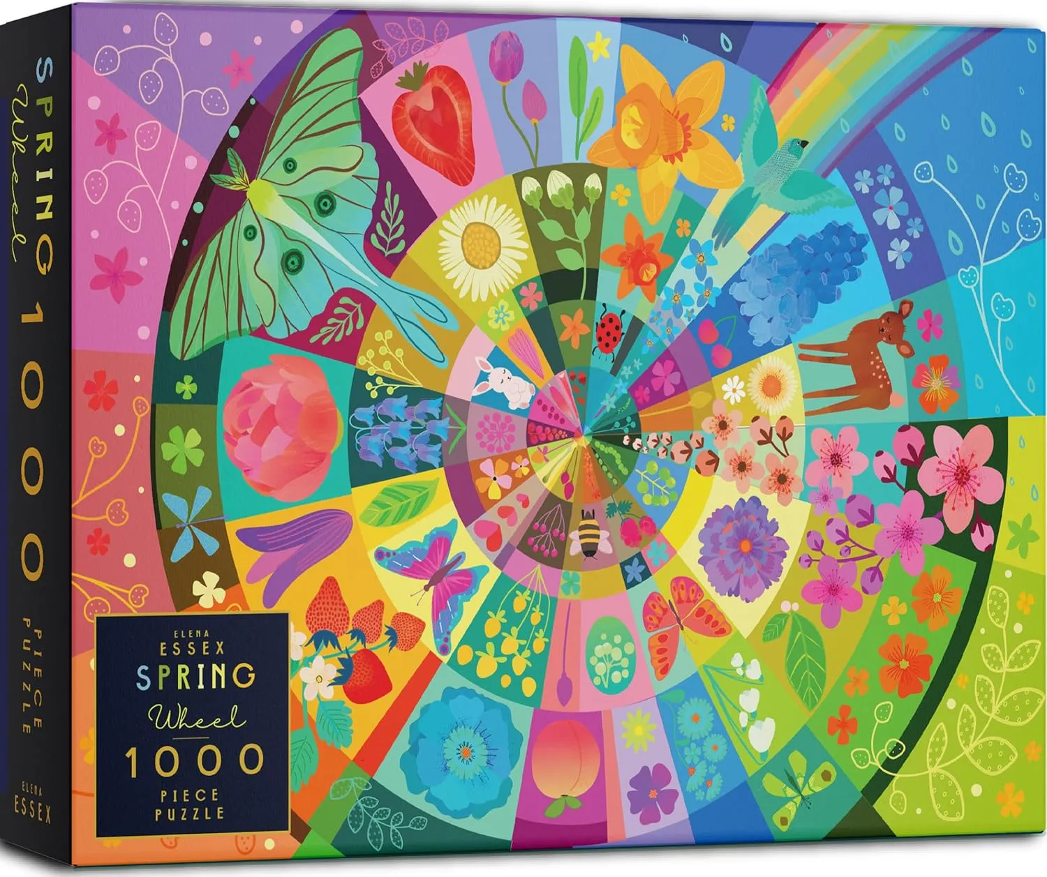 Elena Essex Puzzles 1000 Pieces - Spring Wheel, Jigsaw Puzzles 1000 Pieces, Spring Puzzle, Color Spring Summer Flower, Size 28 x 20 inches
