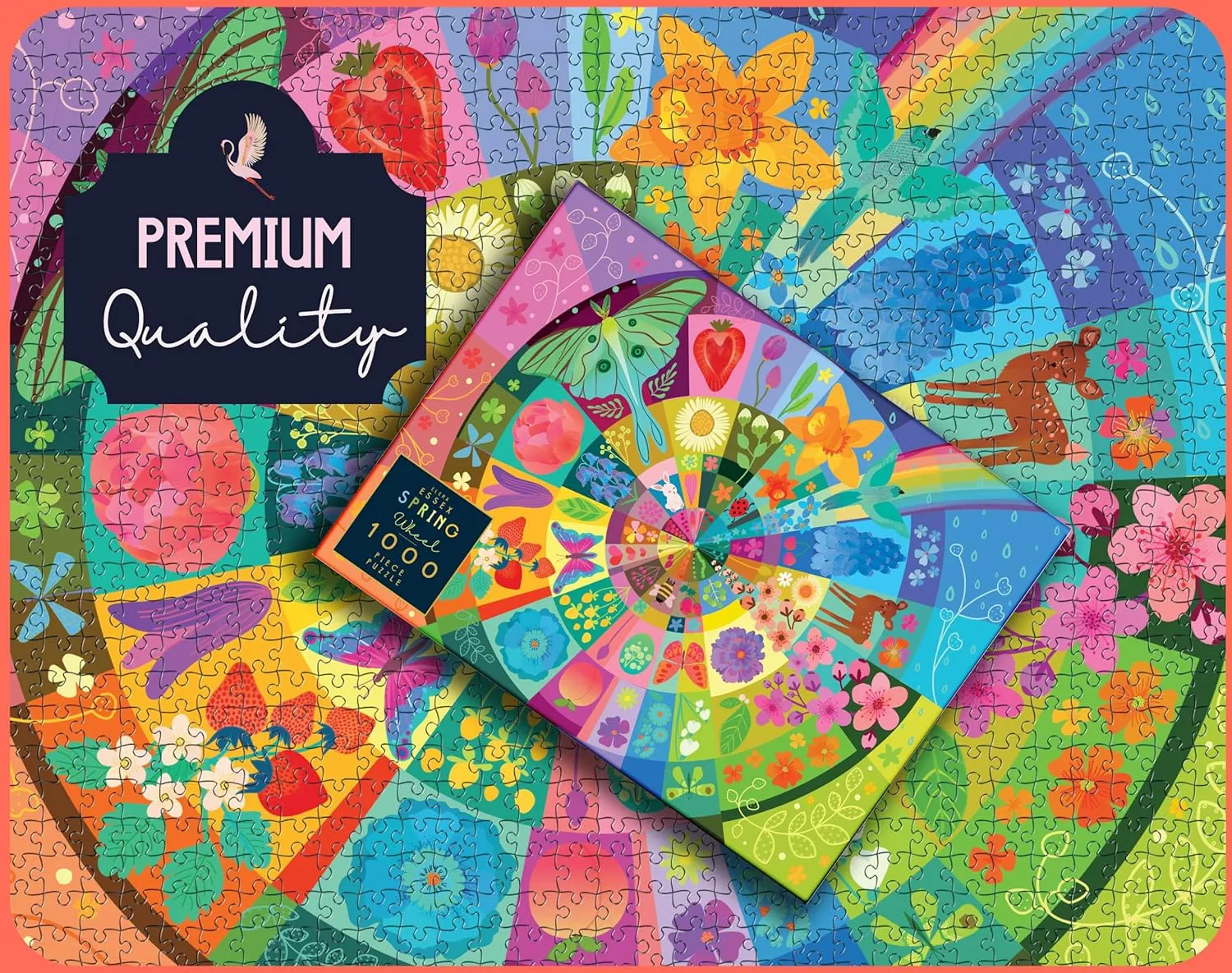 Elena Essex Puzzles 1000 Pieces - Spring Wheel, Jigsaw Puzzles 1000 Pieces, Spring Puzzle, Color Spring Summer Flower, Size 28 x 20 inches