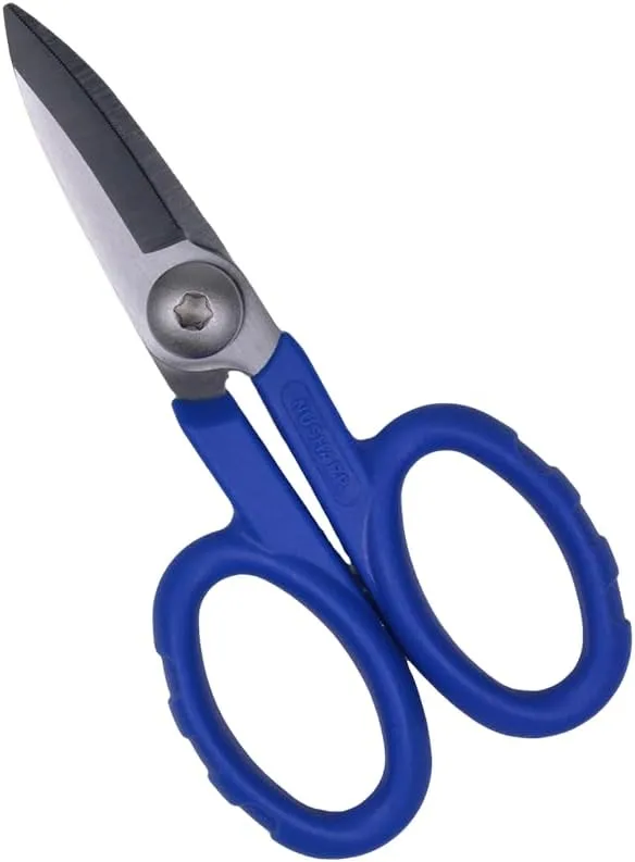 Elfcam® - Kevlar Scissors for Fiber Optic Cables, Super Multi Shears with Serrated Blade for Griping Materials, Multifunctional Cutters Made of High Carbon Alloy Steel, Manufactured by Nusharp