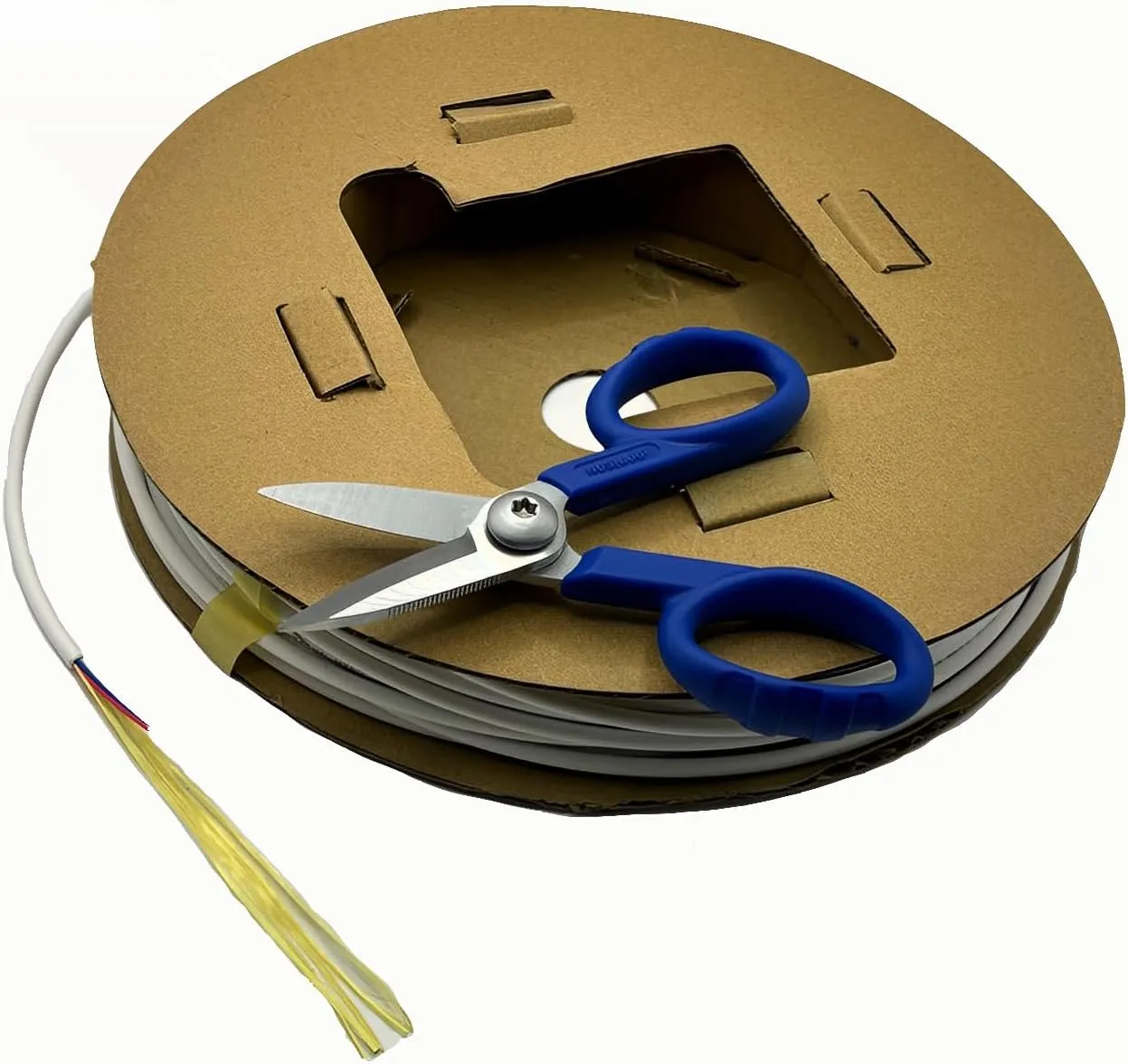 Elfcam® - Kevlar Scissors for Fiber Optic Cables, Super Multi Shears with Serrated Blade for Griping Materials, Multifunctional Cutters Made of High Carbon Alloy Steel, Manufactured by Nusharp