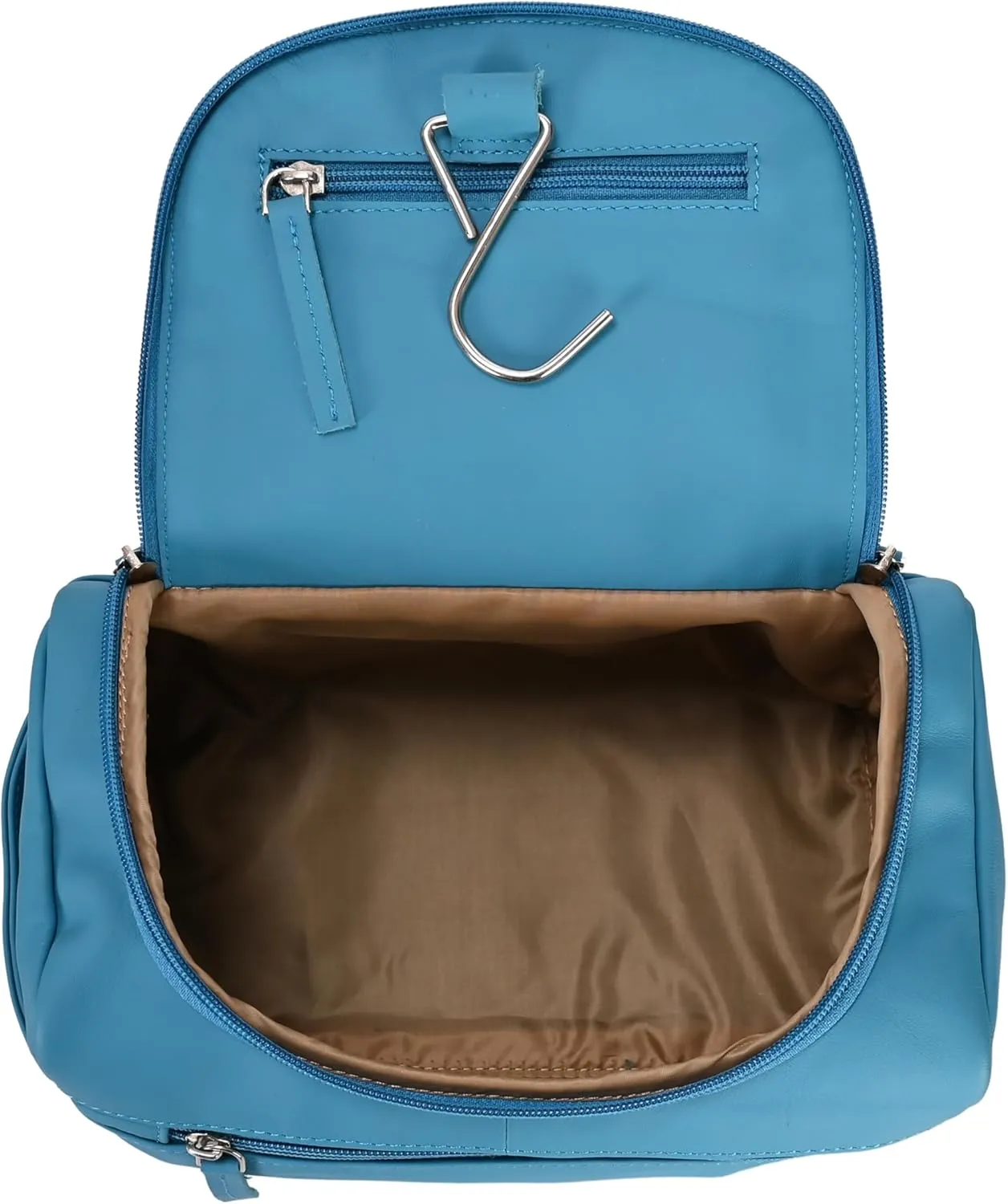 ELIZO Premium REAL Leather Toiletry Bag for Men Dopp Kitt Hanging Mens Toiletry Large TSA Toiletries Bag Shaving Grooming Bag Organizer Espresso (Blue, Large)