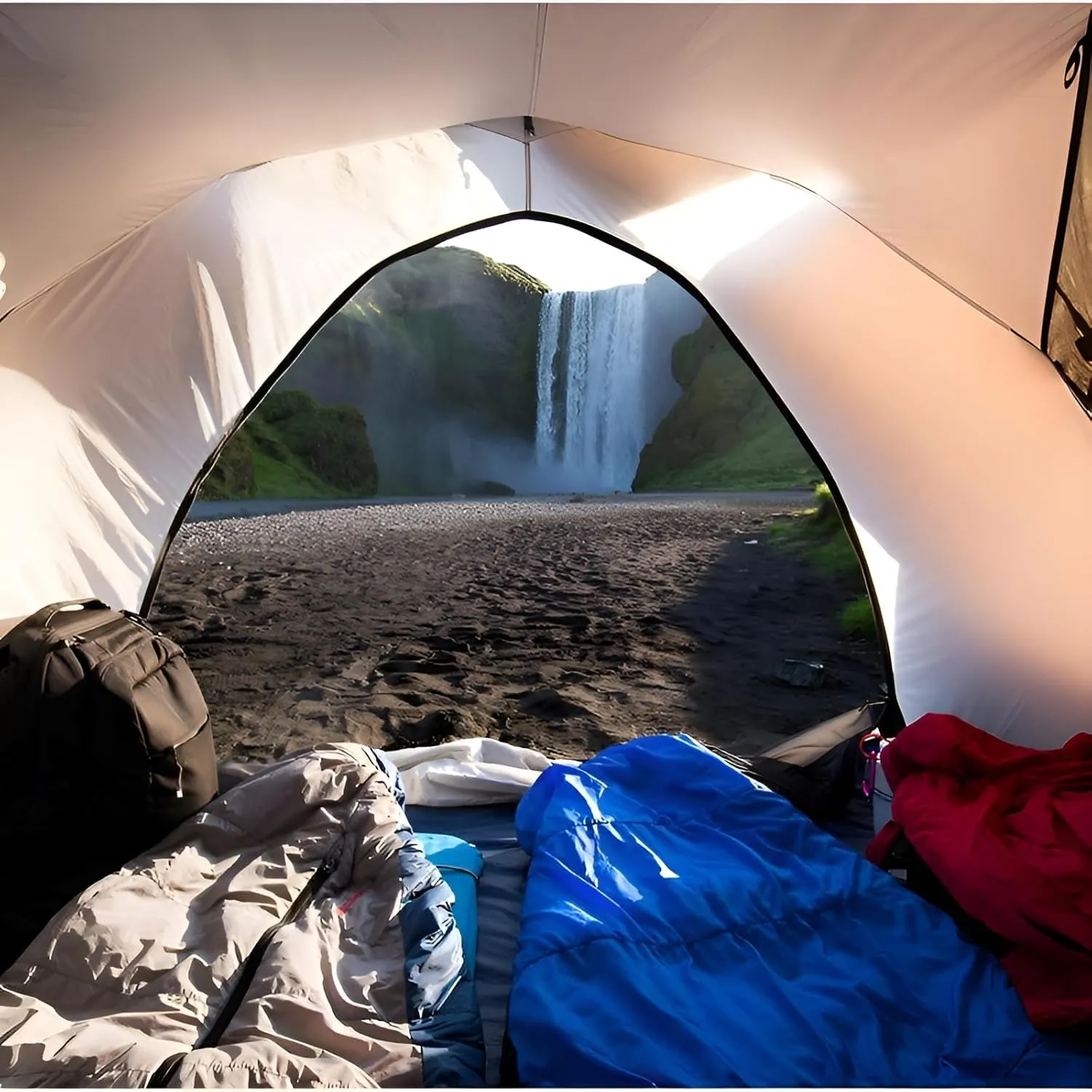 [Ellniges]-Season Compact Sleeping Bag for Camping & Hiking - Lightweight 1.8lbs with Double-Layer Foot Insulation, Machine Washable, -5°F to 77°F Comfort, Includes Storage Bag & Pillow