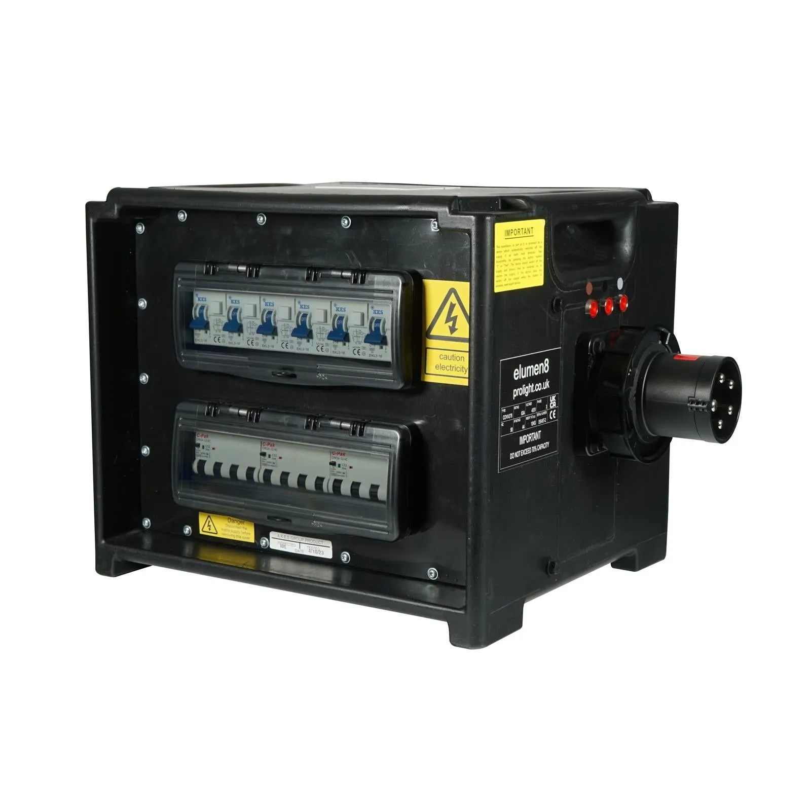 eLumen8 MERZ Distribution Box 63A 3PH to 3x 32A 3PH, 6x 16A 1PH