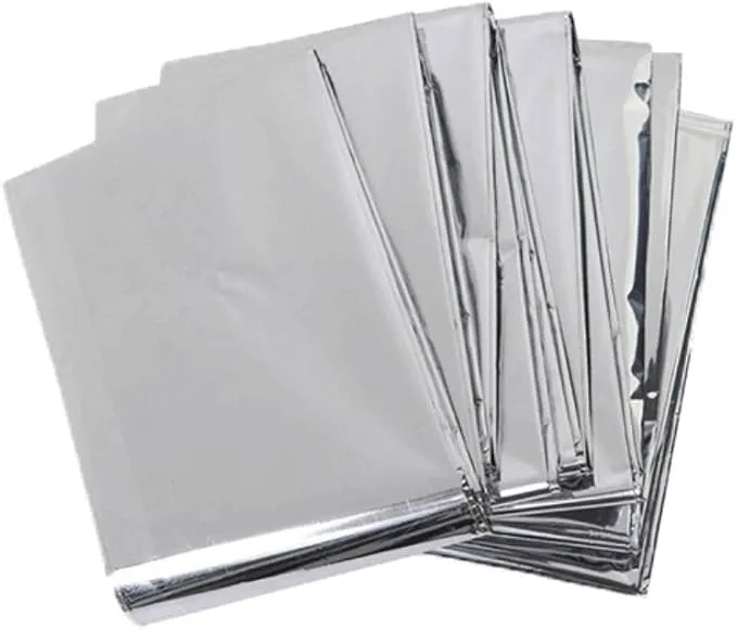 Emergency Mylar Thermal Blankets - 12 Pack | Survival Space Fire Blankets for Outdoor Adventures, Marathons, First Aid | Waterproof & Windproof | Ideal for Camping & Hiking