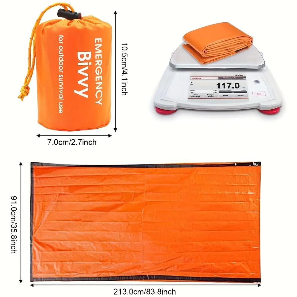 Emergency Sleeping Bag - Waterproof, Warm, Survival Blanket with Whistle