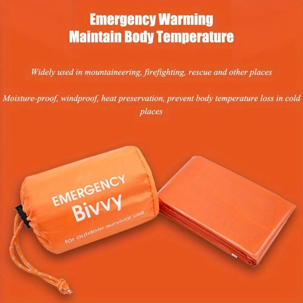 Emergency Sleeping Bag - Waterproof, Warm, Survival Blanket with Whistle
