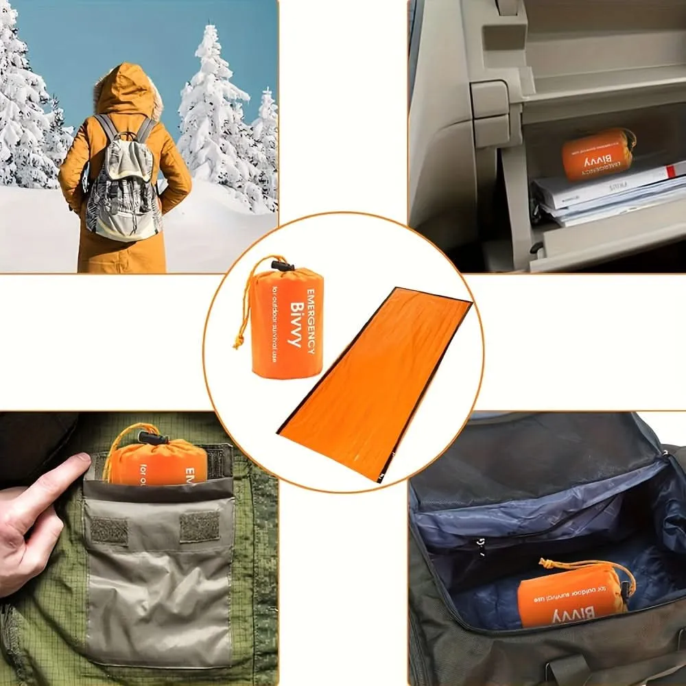 Emergency Sleeping Bag - Waterproof, Warm, Survival Blanket with Whistle