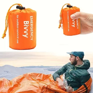 Emergency Sleeping Bag - Waterproof, Warm, Survival Blanket with Whistle