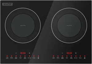 Empava Double/Dual Induction Cooktop 2 Burner, Shatter-proof Flat Glass Top, 18 Levels from 120°F to 460°F, 3 Preset Mode, Bulit-in/Countertop, 110~120 Volt Plug in Electric Stove for Kitchen, RV