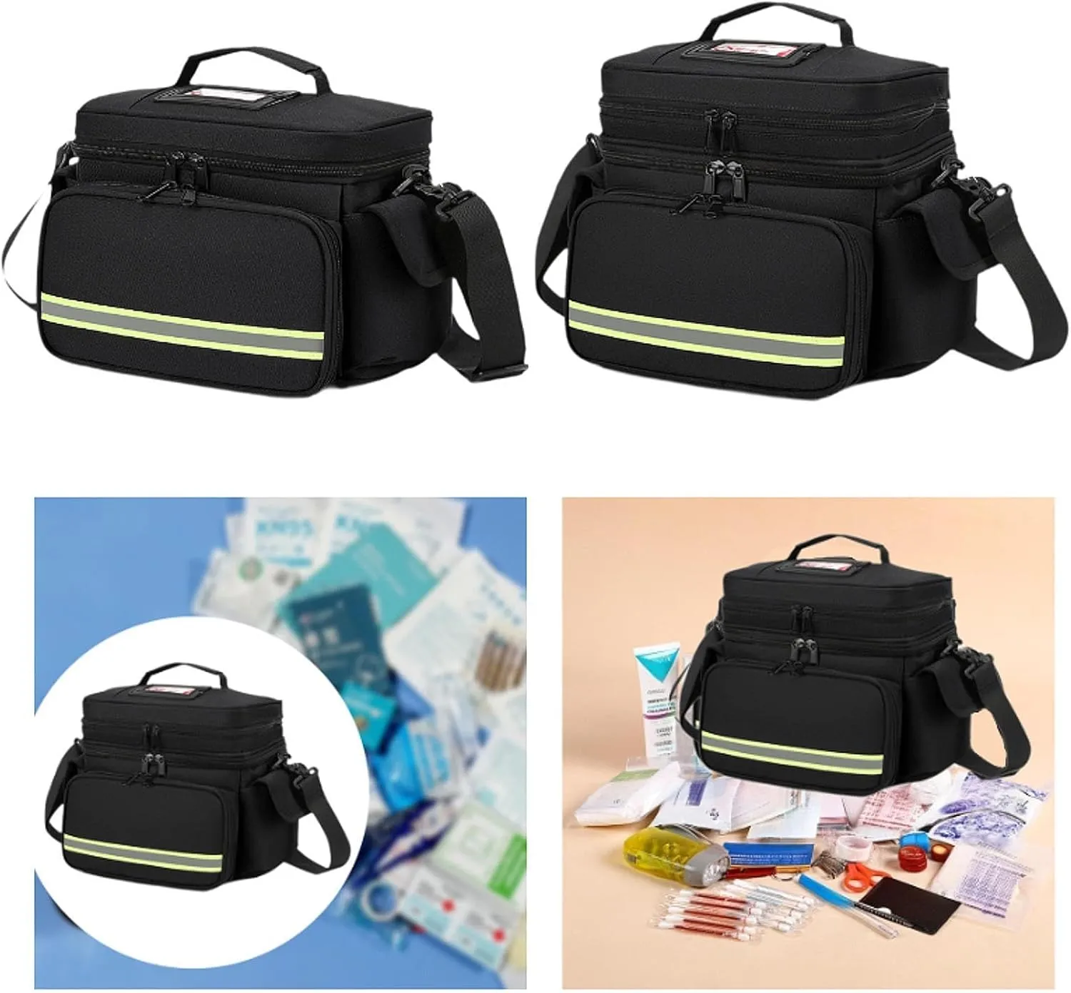 Empty First Aid Bag, Emergency Supplies Pouch, Emergency Kits Organizer, Medical Storage Bag for Travel Office, Home Camping, Single Layer