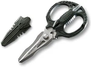 ENGINEER PH-55 Compact Electrician Scissors with 4-in-1 Multi-Function Blade - cuts Carpet, Leather, Solid Copper Wire, Insulated cable, CDs, Thick Rope & More (Made in Japan)