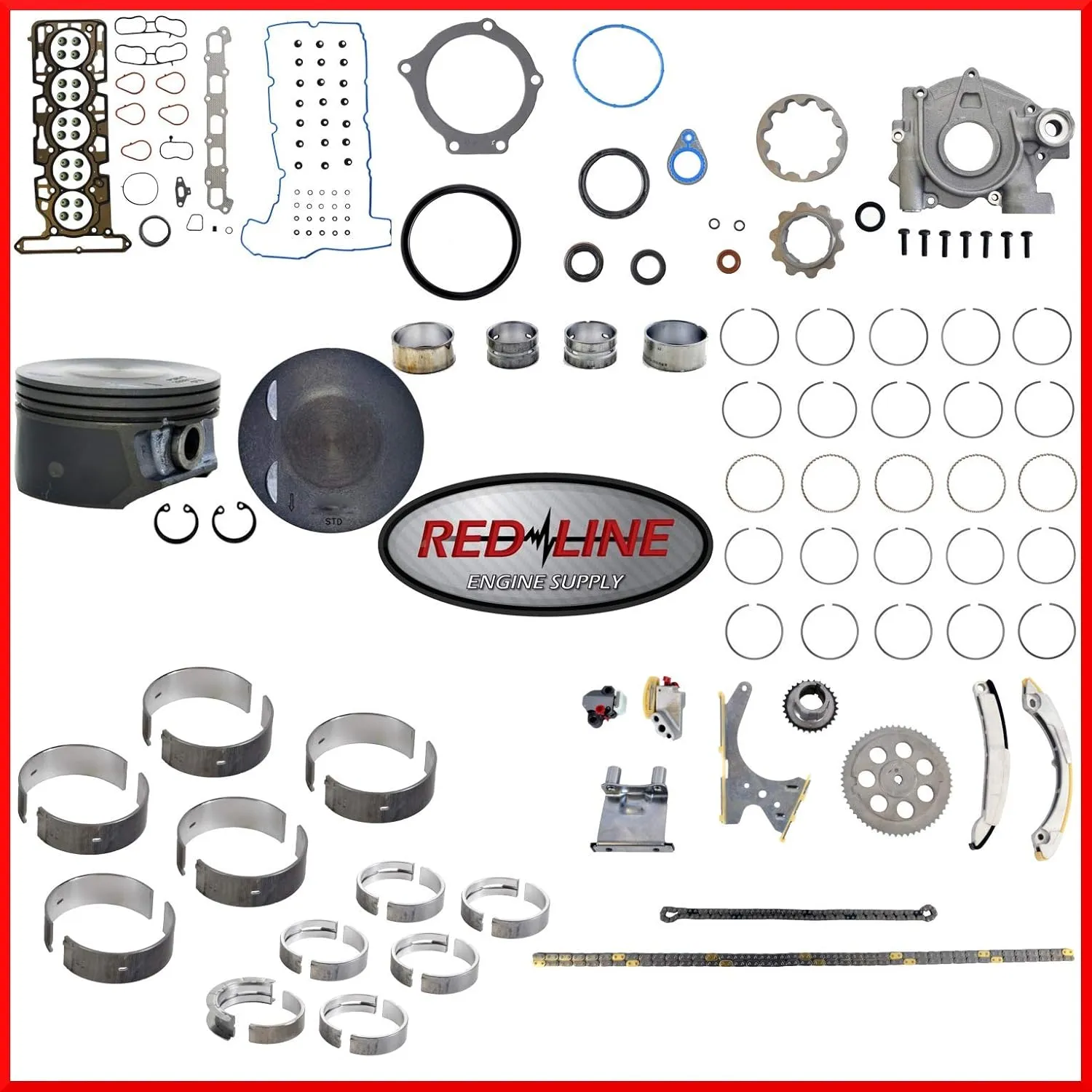 Enginetech Engine Rebuild Overhaul Kit FITS: 2007-2012 GMC Chevrolet Hummer Colorado Canyon 3.7L 223 DOHC L5 20V VIN E