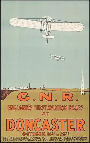 England's First Aviation Races - Doncaster - 1909 - Promotional Advertising Poster