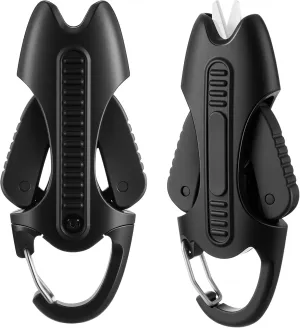 Enhon 2Pcs Retractable Fishing Line Cutters with Ceramic Blades, Fishing Line Scissors with Buckle, Portable Anglers Snips, Cut Braid, Mono and Fluorocarbon Lines Clean and Smooth