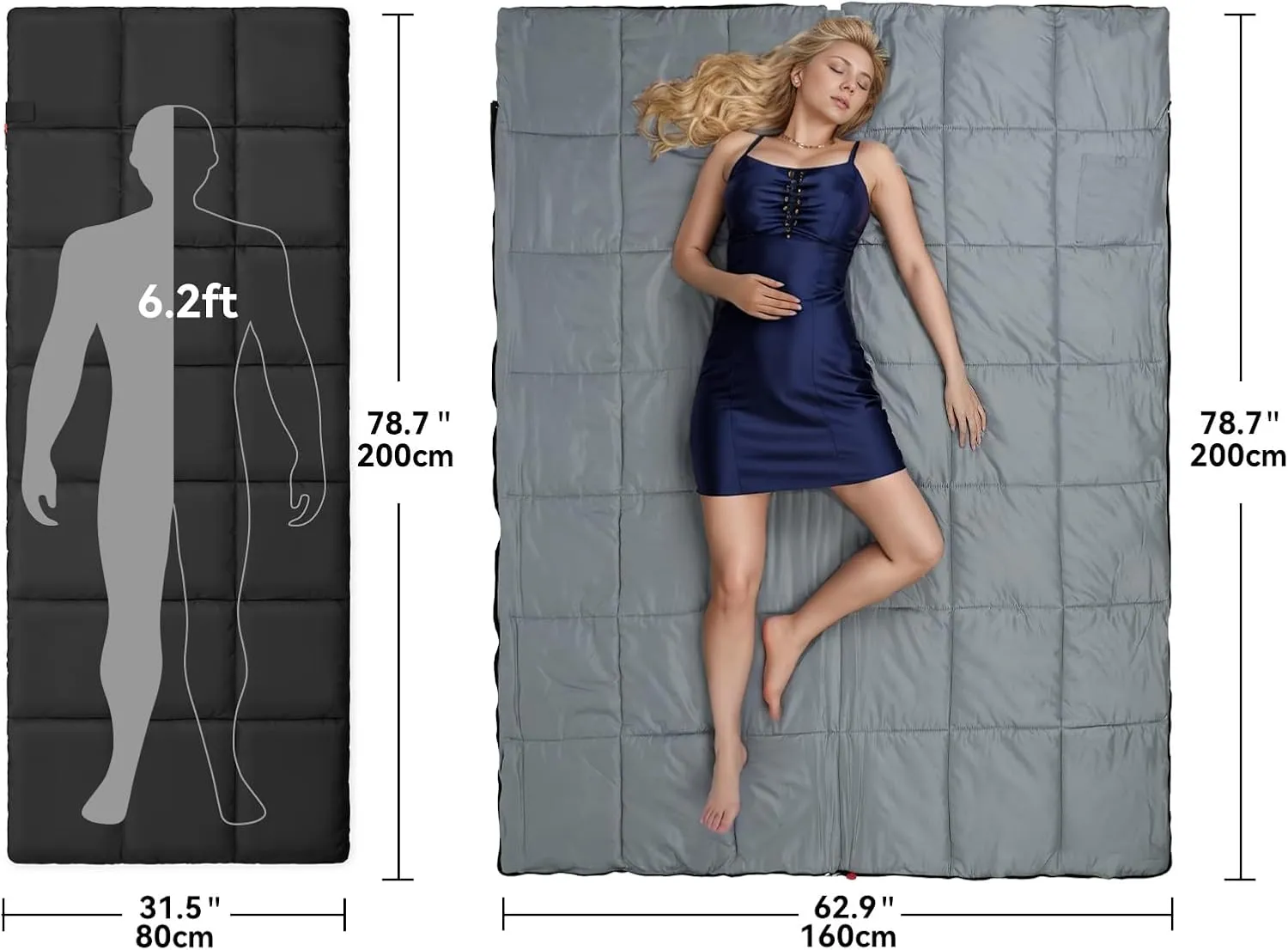 Envelope Sleeping Bag 3 Season Warm Weather Portable Compact Sleeping Bags for Adult Kids with Carry Bag for Camping Hiking Backpacking and Outdoors 59℉-77℉