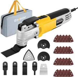 ENVENTOR Oscillating Tool, 2.5Amp Electric Oscillating Multi Tool Kit Corded, 6 Variable Speeds, 3° Oscillating Angle Oscillating Saw with 28pcs Saw Accessories for Cutting, Scraping, Sanding