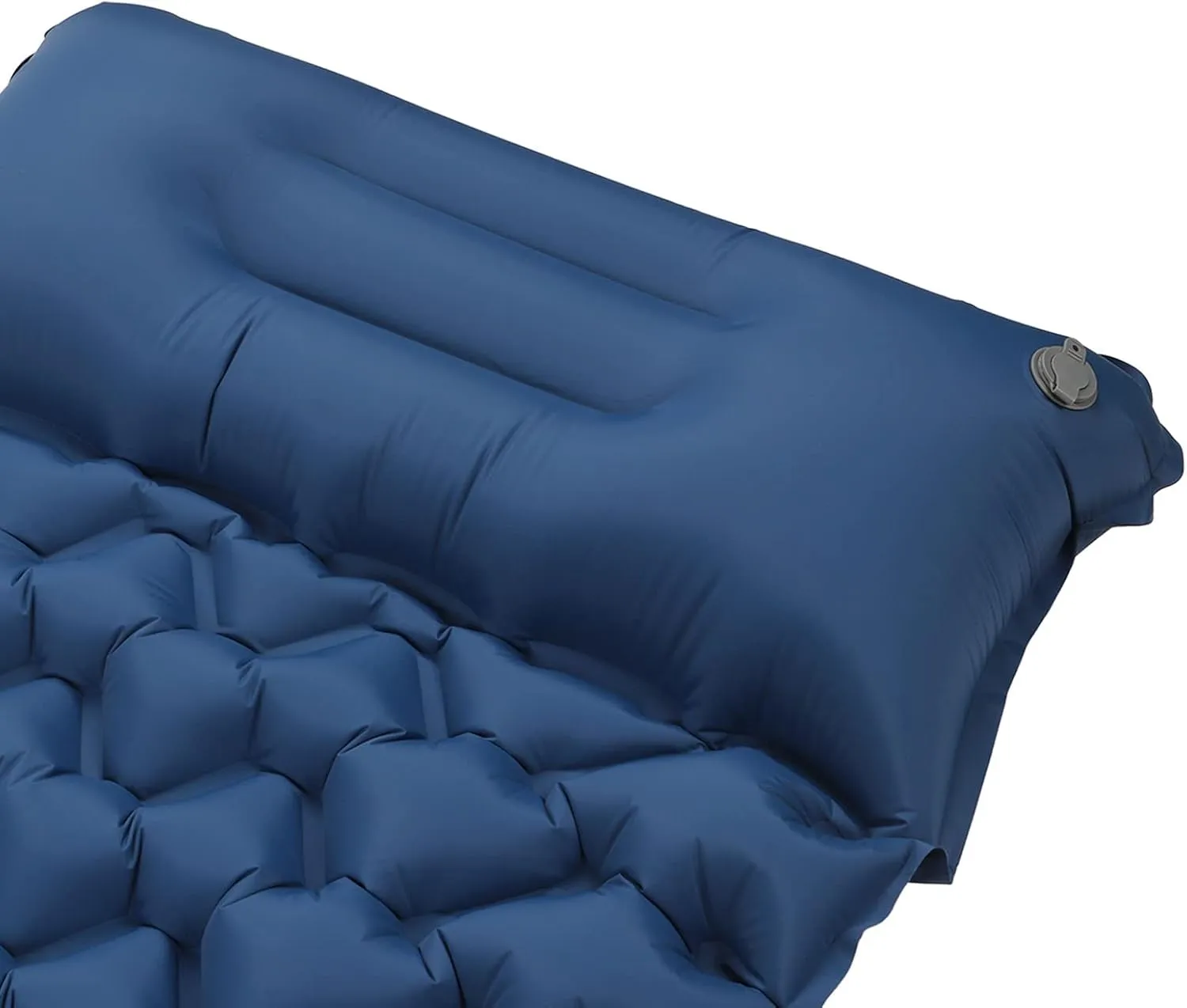 Ergonomic Inflating Sleeping Pad with Built in Pump, Nylon Material, and Storage for Office, Outdoor Camping Hiking (Navy Blue)