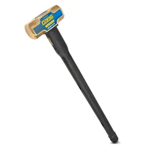 Estwing 6-Pound Brass Sledge Hammer for Metalworking/Automotive/Mining Use, Steel Locked Head, 30-Inch Indestructible Handle with Vulcanized Rubber Overlay, Reinforced Lanyard Hole