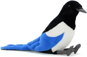 Eurasian Magpie Plush, Bird Stuffed Animal, Plushie Toy, for Kids, 7.8 Inch