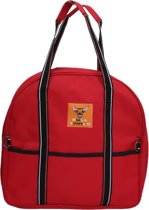 EV Charging & Jumper Cable Storage Bag, Organizer 6 Pocket Handmade Carry Bag - 15x15x4 Inch Waterproof Ballistic Polyester Oval Bag, Cords, Small Tools, For Motor Vehicles - Red