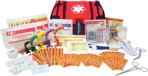 Ever Ready First Aid EMS First Responder Fully Stocked Trauma First Aid Kit - Red