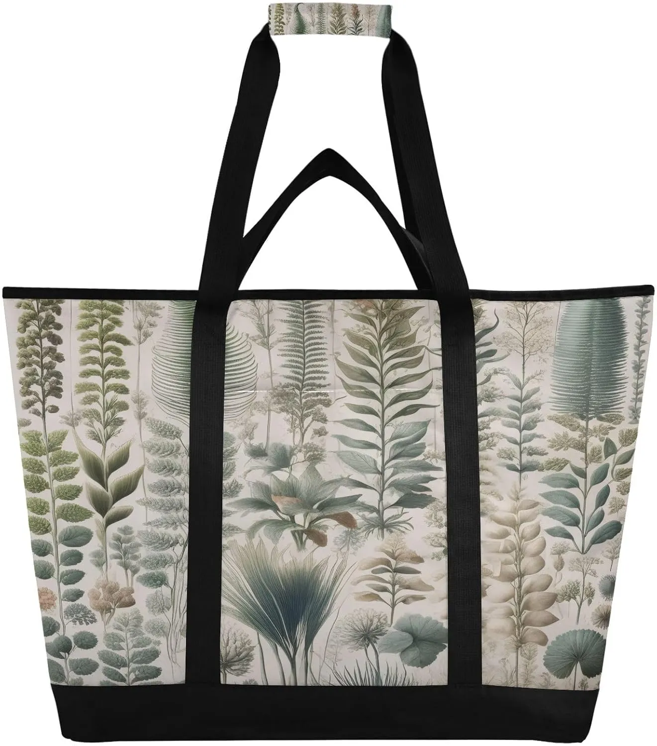 Exotic Ferns and Palms Reusable Insulated Lunchbox Cooler Bag, Leakproof Kitchen Grocery Bag Collapsible Portable Cooler Tote Bag for Picnic, Camping, Office, Travel