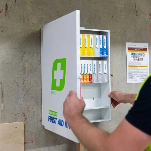 Fast Aid Misc First Aid Kit, Easyrefill, Metal Wall Mount - White