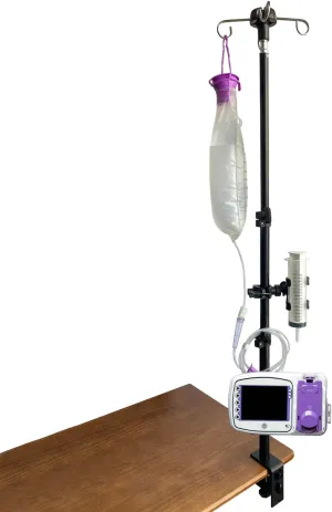 Feeding Tube Holder Stand Compatible Infinity Kangaroo Pump Rack for Gravity Syringe,Portable IV Pole for Travel,Enteral Gastrostomy Telescopic Pole,NG Tube Supplies Accessories (43 Inchs with Clamp)