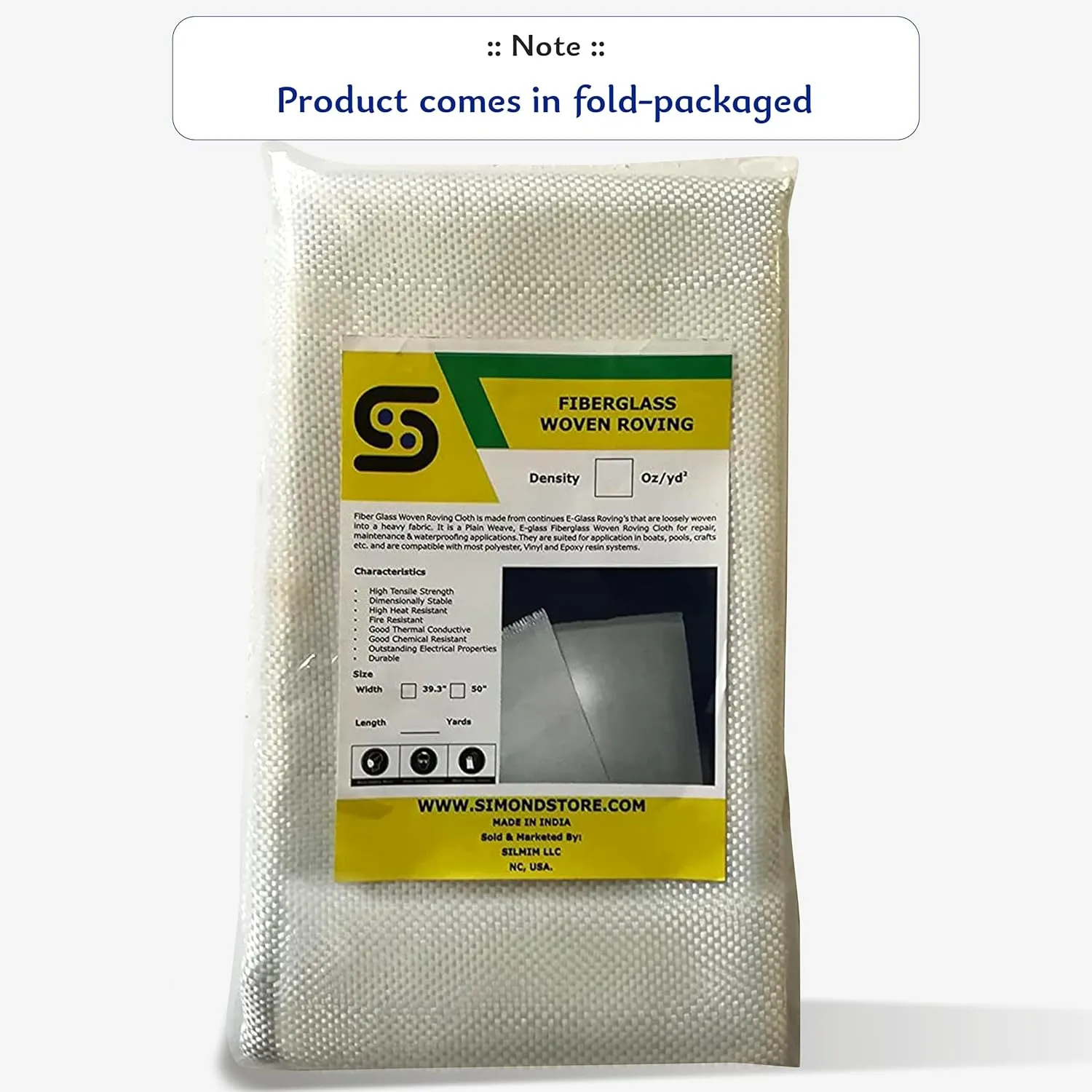 Fiberglass Cloth, 6 Oz, 50" x 30 Feet / 10 Yd Long E-Glass Plain Weave, Fiber Glasses Cloth, Fiber Glass Mat, Woven Roving Fiberglass Cloth for Boat Surfboard RC Plane Auto Tub Pool Repair