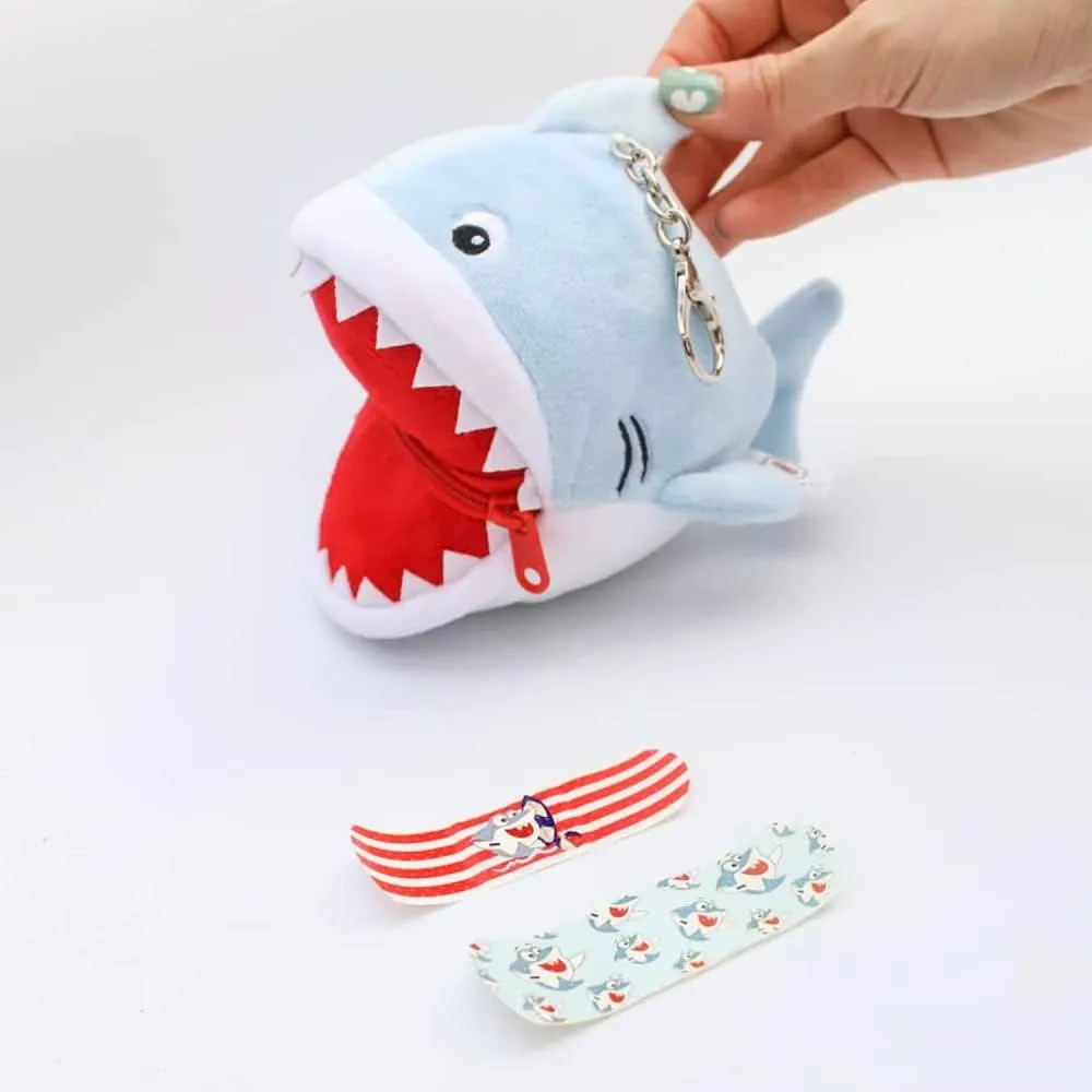 Finn Shark First Aid Kit | Mini First Aid Kit Includes Keychain | First Aid Kit Travel | Small First Aid Kit | First Aid Kit for Kids