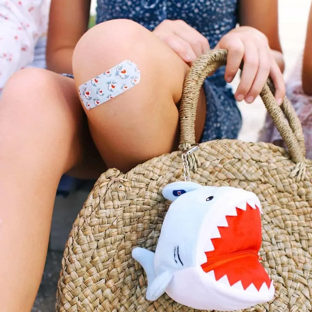 Finn Shark First Aid Kit | Mini First Aid Kit Includes Keychain | First Aid Kit Travel | Small First Aid Kit | First Aid Kit for Kids